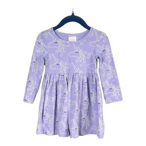 Hanna Andersson Baby Skater Dress Light Purple Unicorn Print Size 18-24m